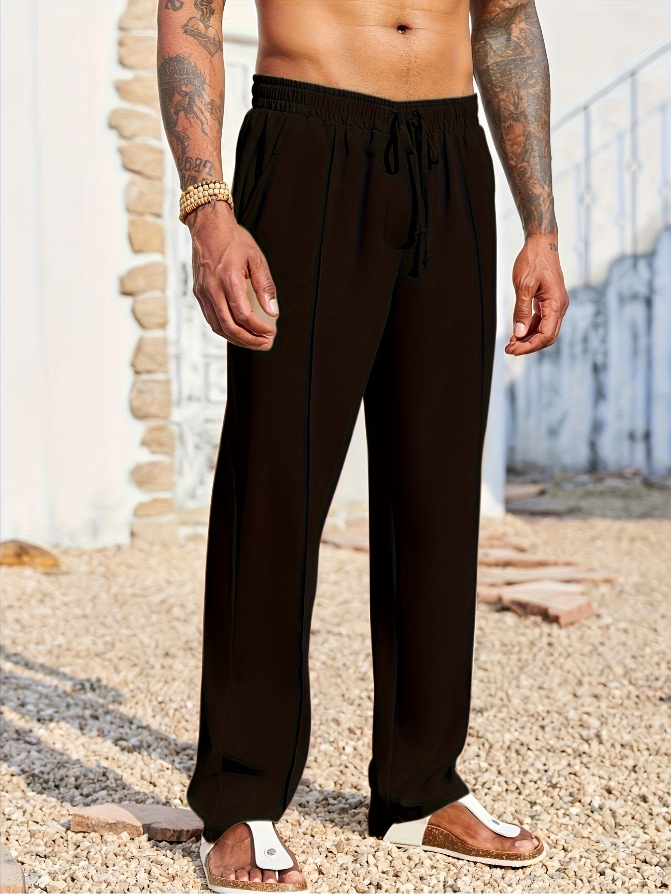 Men's Corduroy Pants with Straight Cut, Wrinkle-Free, Ankle-Length