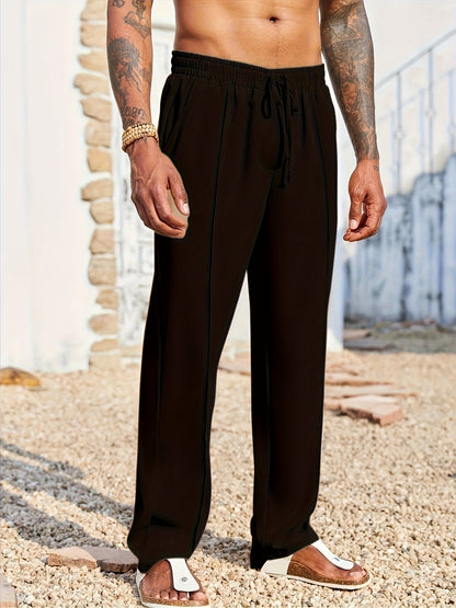 Men's Corduroy Pants with Straight Cut, Wrinkle-Free, Ankle-Length