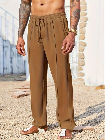 Men's Corduroy Pants with Straight Cut, Wrinkle-Free, Ankle-Length