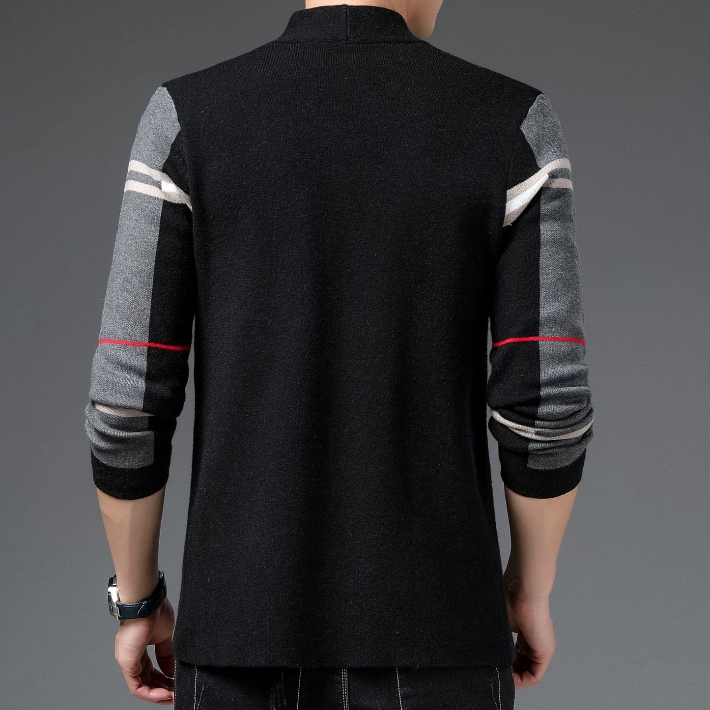 Herren Winter Strickpullover Schmale Passform Langarm – Woll-Mischung