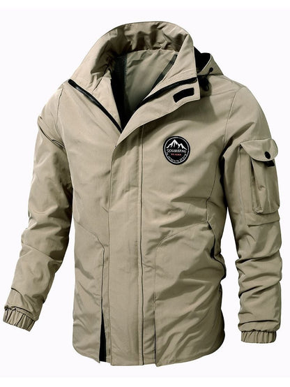 Kapuzenjacke Herren Oversize Langarm Outdoor Einfarbig – Baumwoll-Mischung