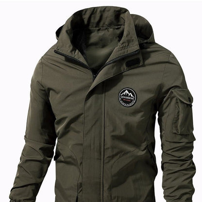 Kapuzenjacke Herren Oversize Langarm Outdoor Einfarbig – Baumwoll-Mischung