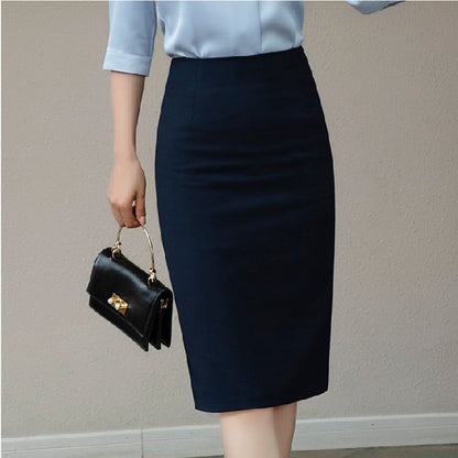 Women's mid-length over-the-knee slim velvet-lined skirt for autumn and winter
