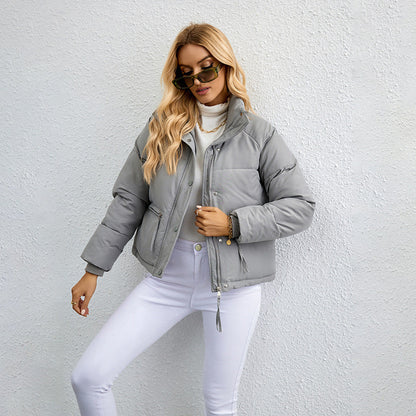 Damen Jacke mit Reißverschluss und lockerer Passform – Mesh-Stil Design