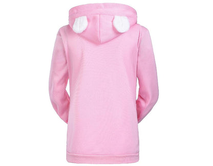 Damen-Pullover-Hoodie mit Katzen-Print und langen Ärmeln