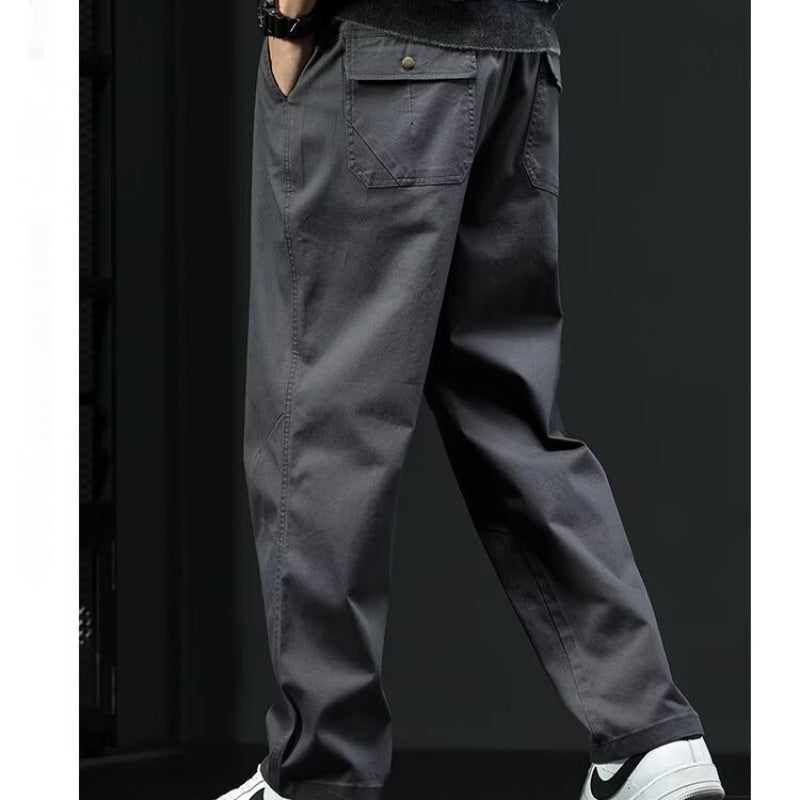 Herren-Hose, Locker Geschnitten, Gerader Bund, Mittelhoch, Einfarbig