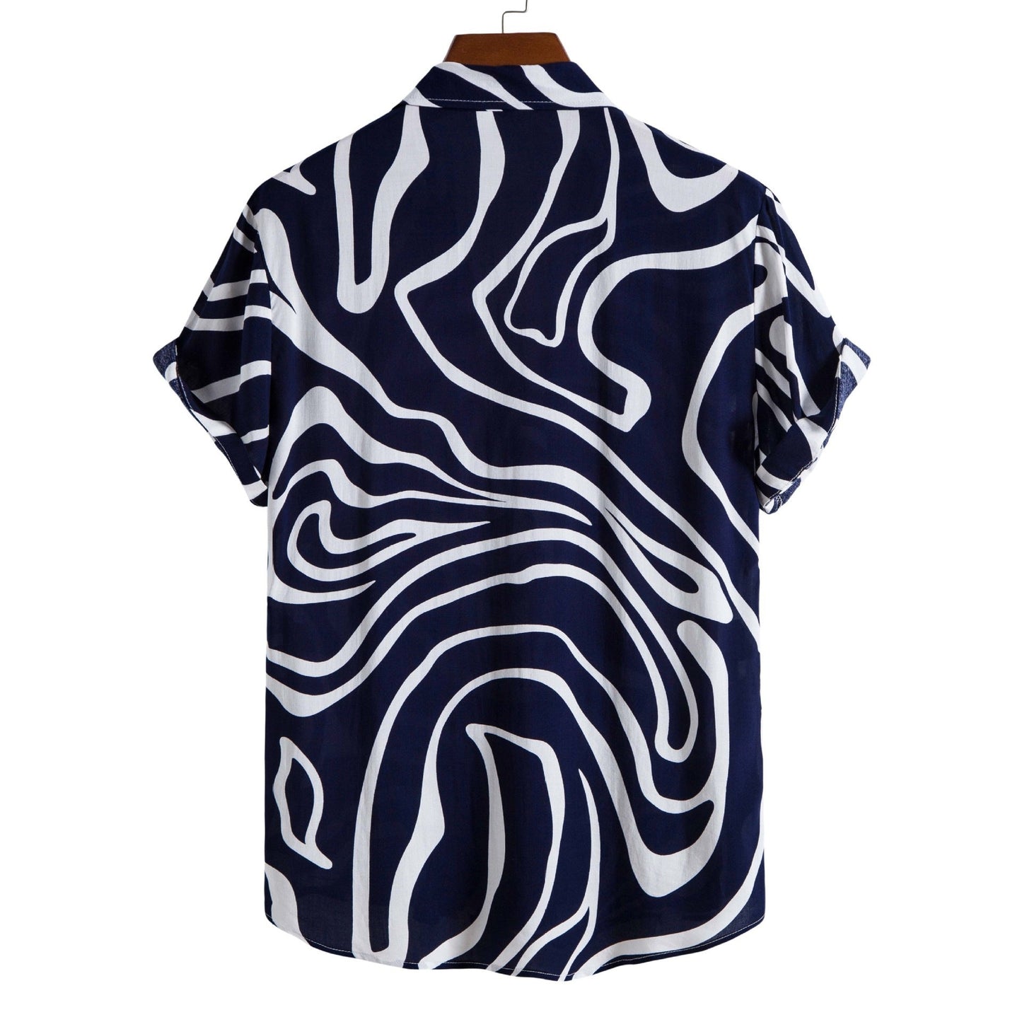 Herren Plus Sommer Kurzarm-Cardigan Mit Geometrischem Print, Grün, Hellgrün