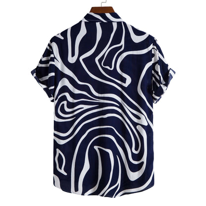 Herren Plus Sommer Kurzarm-Cardigan Mit Geometrischem Print, Grün, Hellgrün