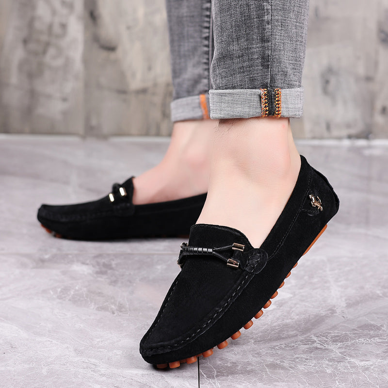 Men's Loafer Soft Surface Coiled Strap Moc Toe