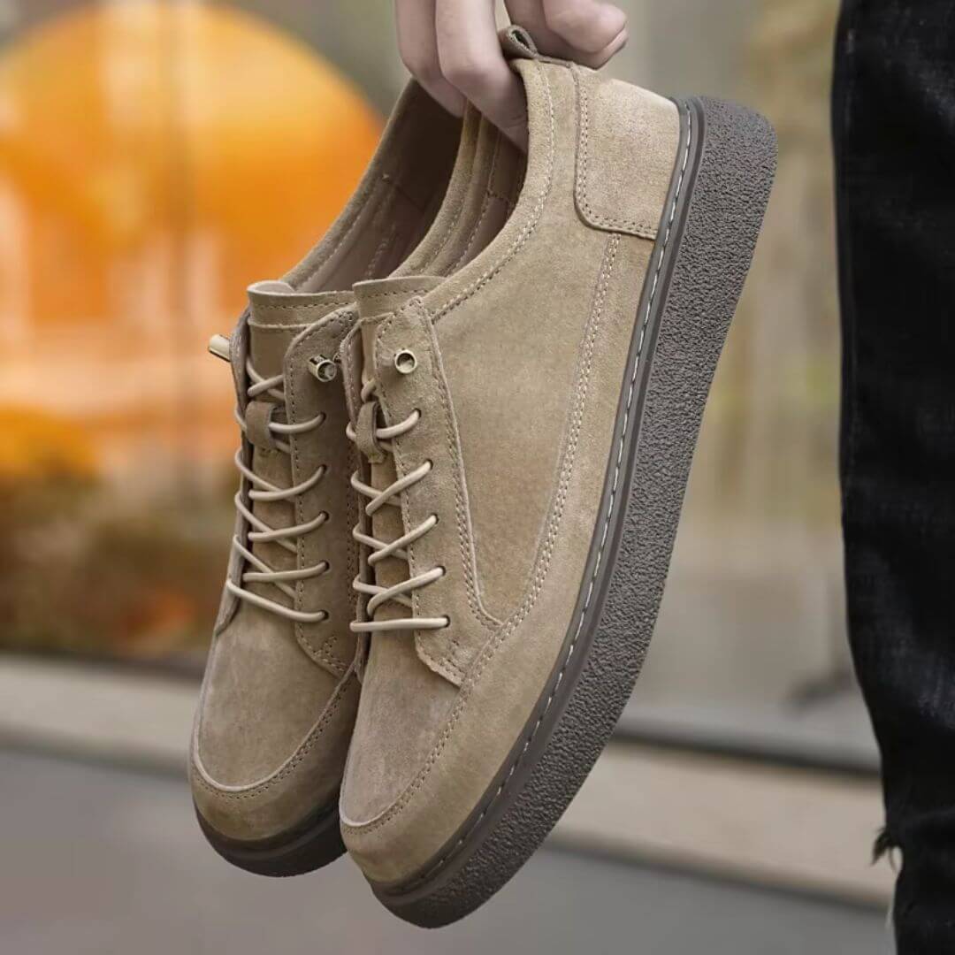 Herren-Sneaker In Wildlederoptik Mit Schnürung, Gepolsterter Innensohle Und Gummisohle