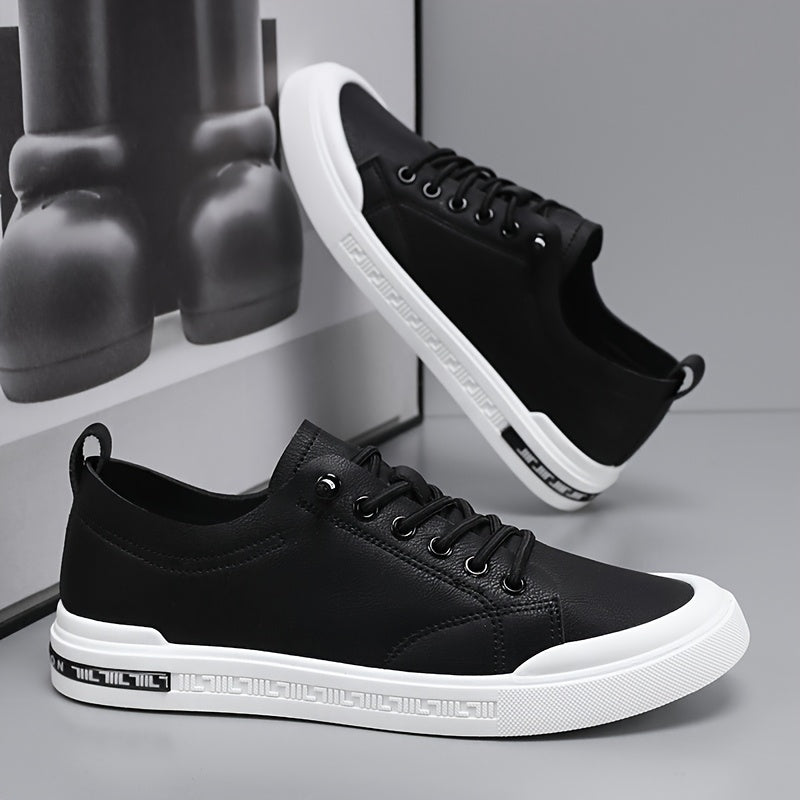 Herren Sneakers Mit Schnürung, Glattem Obermaterial, Gepolstertem Fußbett