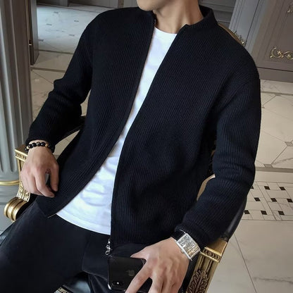 Winter Herren Cardigan Unifarben Langarm – Vielseitig für Alltag und Winter