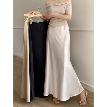 Women's High-Waisted Midi Skirt – Hip-Hugging