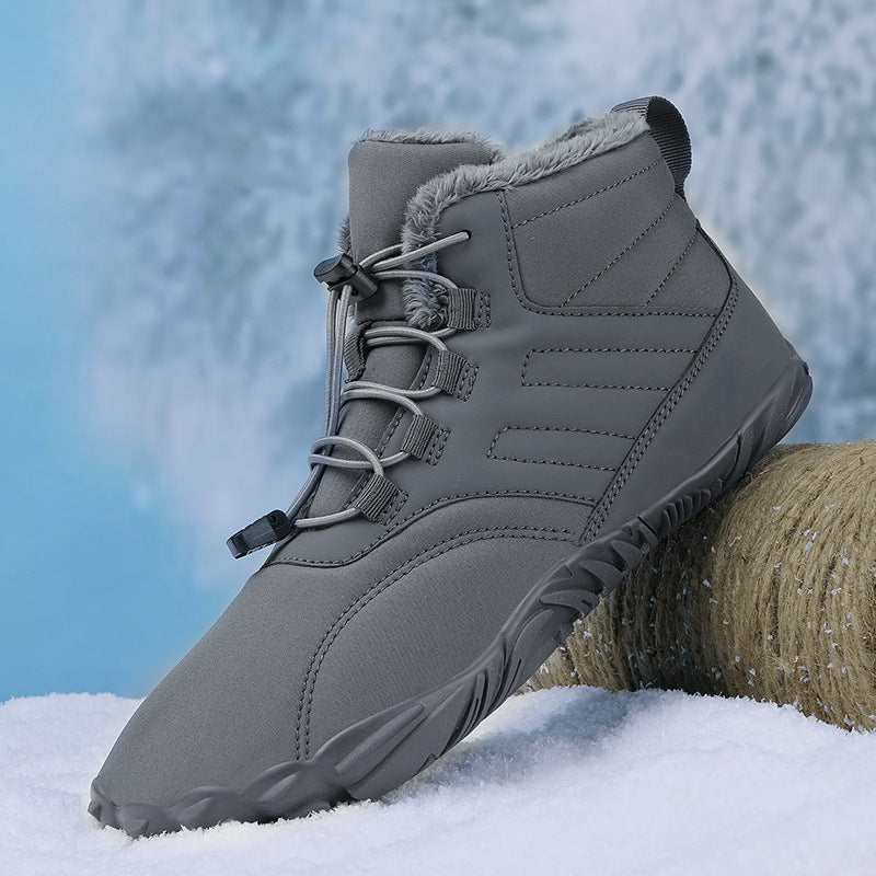 Men's winter boots for slipping on outdoors with non-slip rubber sole