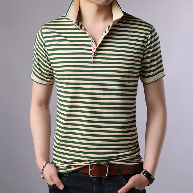 Herren Sommer Poloshirt Mit Geometrischem Print, Kurzarm, Bügelfrei, Baumwollmischung, Rot, Grün, Blau
