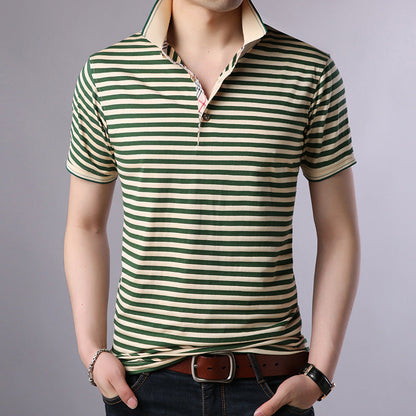 Herren Sommer Poloshirt Mit Geometrischem Print, Kurzarm, Bügelfrei, Baumwollmischung, Rot, Grün, Blau