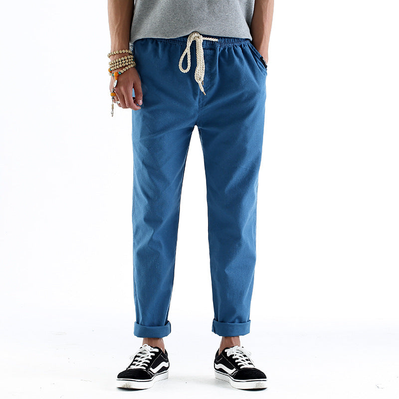 Herren-Hose Im Leinenstil, Lockere Passform, Gerader Schnitt