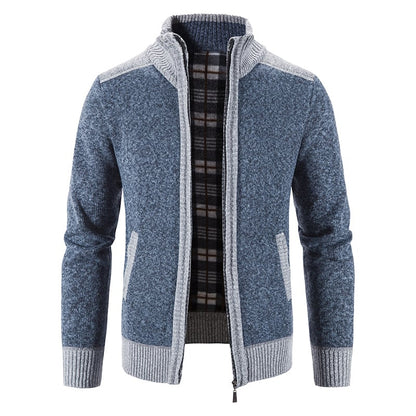 Men's Knit Cardigan Loose Fit Long Sleeve Open Design – Wool Blend