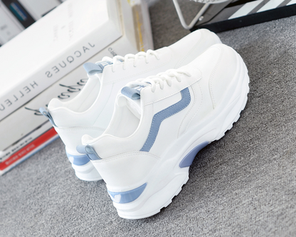 Damen Schnürsneaker Mit Rundem Zeh Und Flacher Sohle