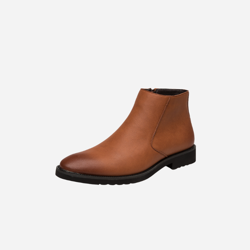 Men's Chelsea Boots with Slip-On Design and Elastic Side Panels
