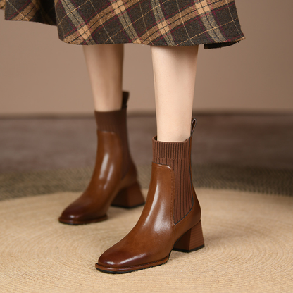 Damen Stiefelette Knöchelhoch Niedriger Absatz Einfarbiges Design