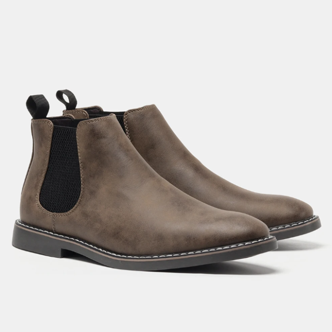 Herren Chelsea Stiefel Slip-On Elastische Einsätze Stoßdämpfende Sohle