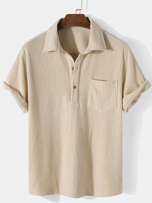 Men's summer shirt made of cotton with short sleeves, breathable