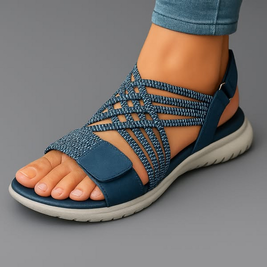 Damen-Sommersandalen Mit Verstellbarem Riemen, Runder Zehenpartie Und Rutschfester Sohle