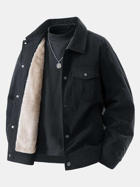 Herren Herbstjacke mit Futter und Druckknopfverschluss