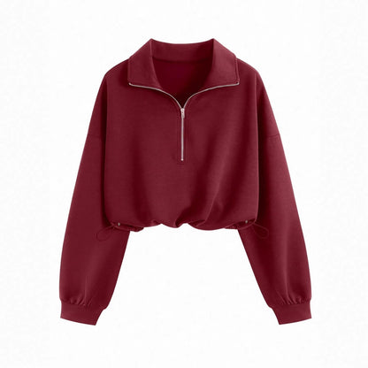 Langarm Sweatshirt Mit Reissverschluss Aus Baumwollmischung