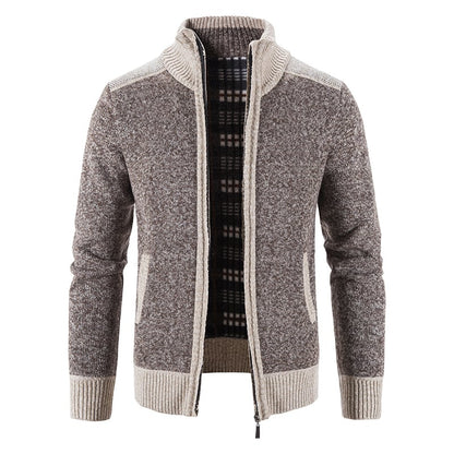 Men's Knit Cardigan Loose Fit Long Sleeve Open Design – Wool Blend