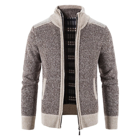Herren Strickmantel Lockerer Schnitt Langarm Offenes Design – Woll-Mischung