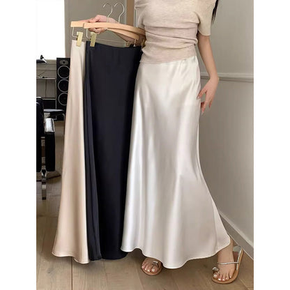 Women's High-Waisted Midi Skirt – Hip-Hugging