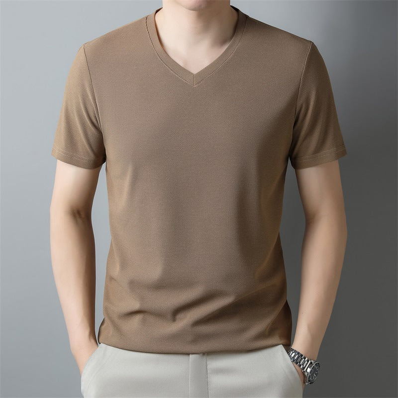 Herren T-Shirt mit V Ausschnitt – Kurzarm Normale Passform