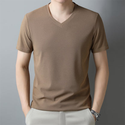 Herren T-Shirt mit V Ausschnitt – Kurzarm Normale Passform