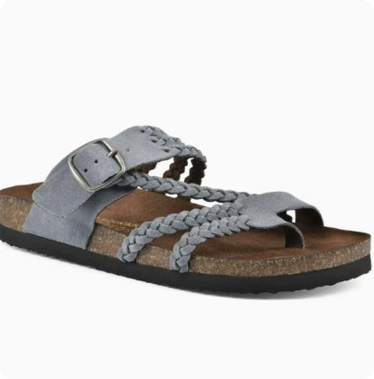 Gewebte, Flache Riemchensandalen Für Damen Mit Durchbrochenem Muster – Lederoptik