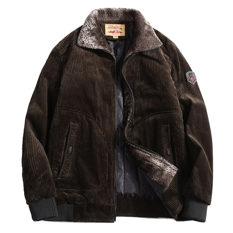 Men's winter cord jacket with cotton filling