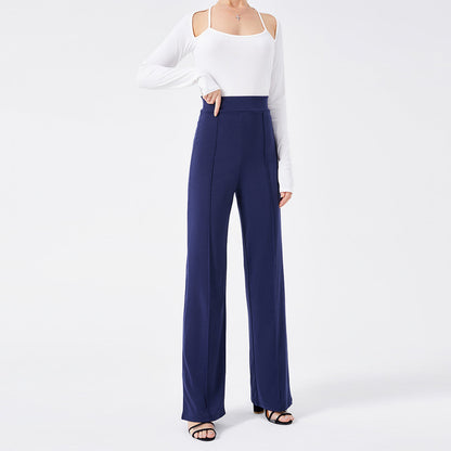 Damen Hochtaillen-Slim-Schlaghose in Unifarbe