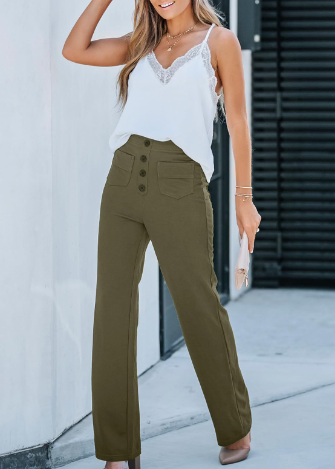 Damen Stretch-Slim-Fit-Hose mit Elastischem Bund