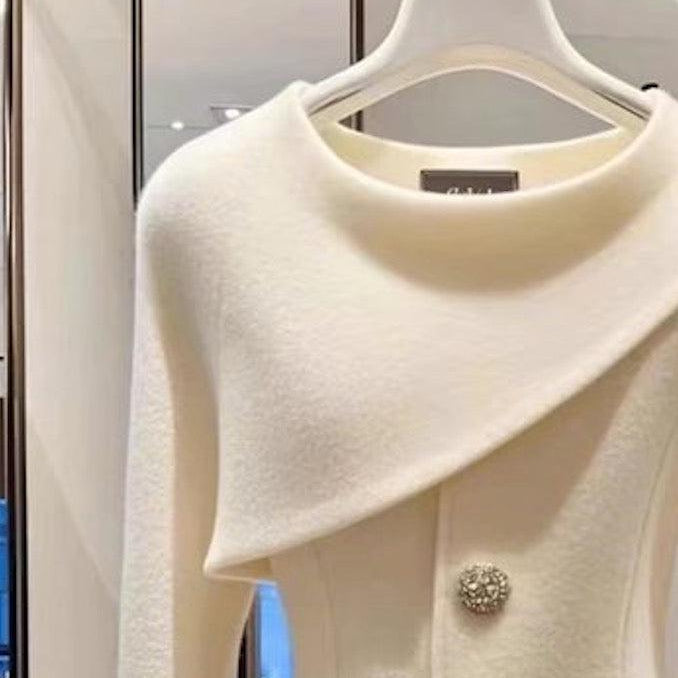 Damen Blazer Mit Knöpfen Asymmetrisch Tailliert