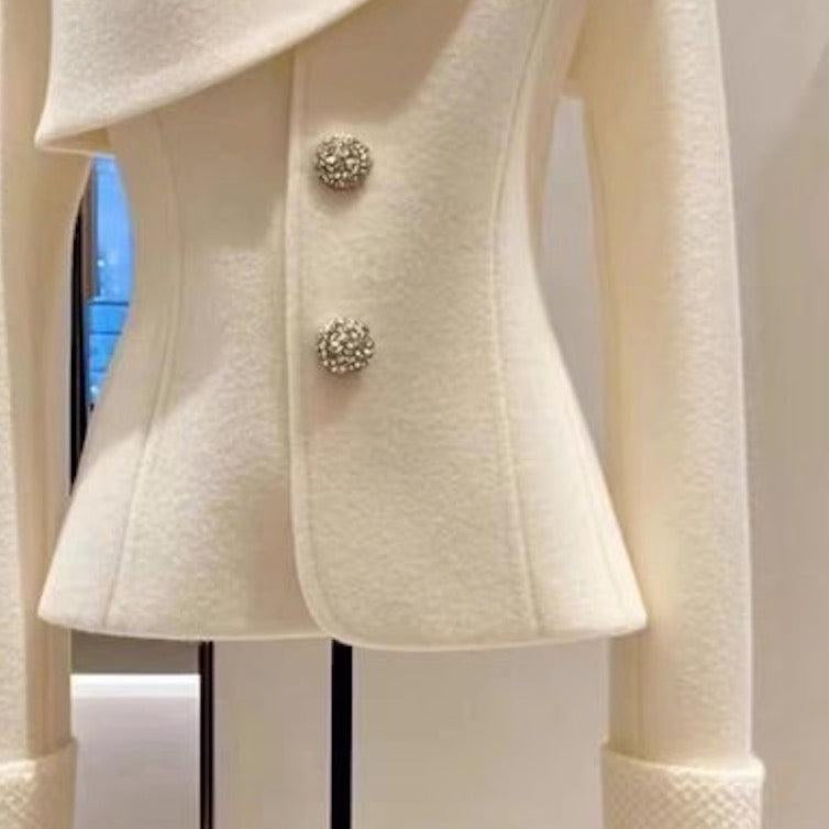 Damen Blazer Mit Knöpfen Asymmetrisch Tailliert