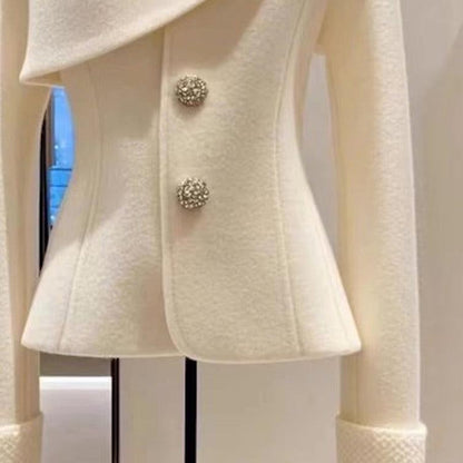Damen Blazer Mit Knöpfen Asymmetrisch Tailliert