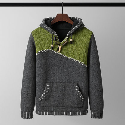Men's Pullover for Autumn with Textured Fit and Contrasting Seams
