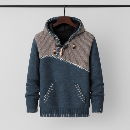 Men's Pullover for Autumn with Textured Fit and Contrasting Seams