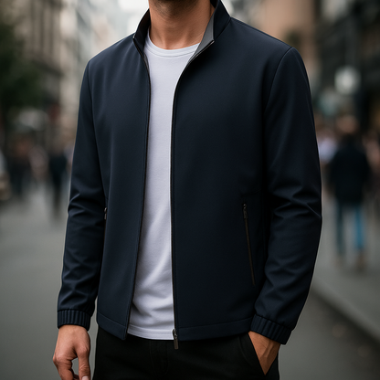 Herren Jacke Mit Reißverschluss Leichte Außenschicht Angepasster Schnitt