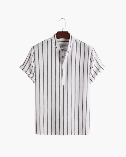 Men's Polo Shirt Made of Organic Cotton with Short Sleeves and Nautical Design