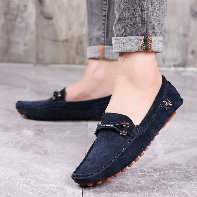 Men's Loafer Soft Surface Coiled Strap Moc Toe