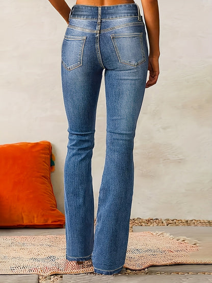 Damen High Waist Skinny Jeans Mit Reißverschlussdetails