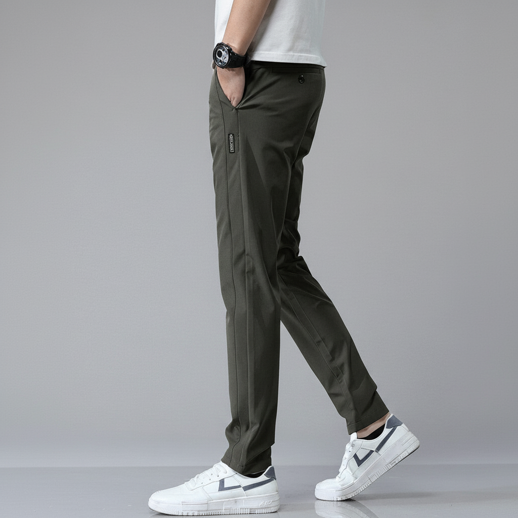 Herren Tapered Hose mit Elastischem Bund – Knitterfreies Design