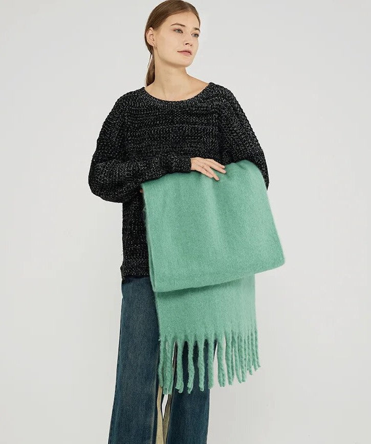 Winterschal Mit Einfarbigem Design